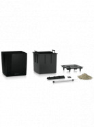 Lechuza Cube Premium All inclusive set black high-gloss 30x30x30cm