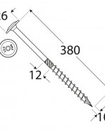 DOMAX Tesárska skrutka s tanierovou hlavou 10x380 mm 25 ks/bal