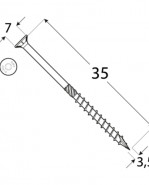 DOMAX Tesárska skrutka so zapustenou hlavou 3,5x35 mm 200 ks/bal