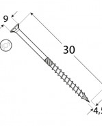 DOMAX Tesárska skrutka so zapustenou hlavou 4,5x30 mm 200 ks/bal