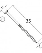 DOMAX Tesárska skrutka so zapustenou hlavou 4,5x35 mm 200 ks/bal