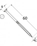 DOMAX Tesárska skrutka so zapustenou hlavou 4,5x60 mm 200 ks/bal