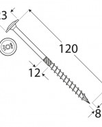 DOMAX Tesárska skrutka s tanierovou hlavou 8x120 mm 50 ks/bal
