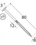 DOMAX Tesárska skrutka s tanierovou hlavou 8x80 mm 50 ks/bal
