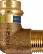 EFFEBI - PRESS Unico - Koleno s vonkajším závitom bronz V 15x1/2", RKM092V041500