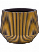Kvetináč Capi Nature Groove Vase Cylinder Geo čierny/zlatý 46x37 cm