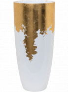 Kvetináč Luxe Lite Partner lesklý biely/zlatý 36x91 cm