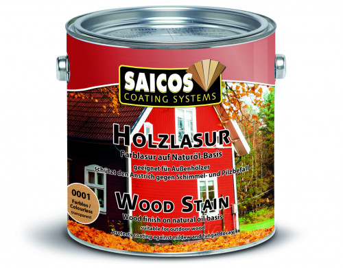 Exteriorová olejová lazúra Saicos Holz-lasur, 2,5 l