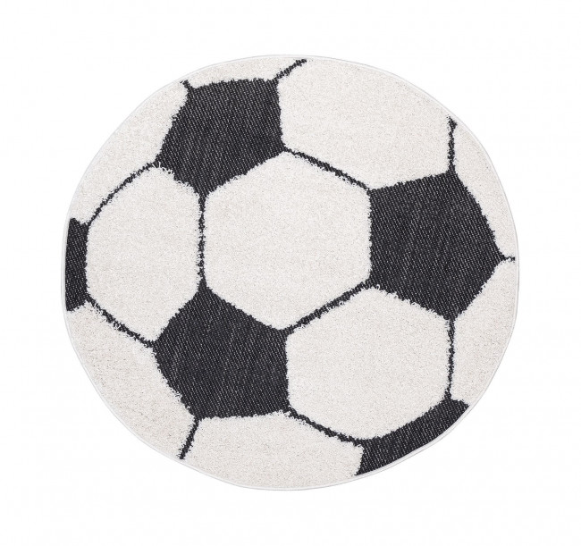 Dětský koberec KAYRA FOOTBALL, bílý / černý