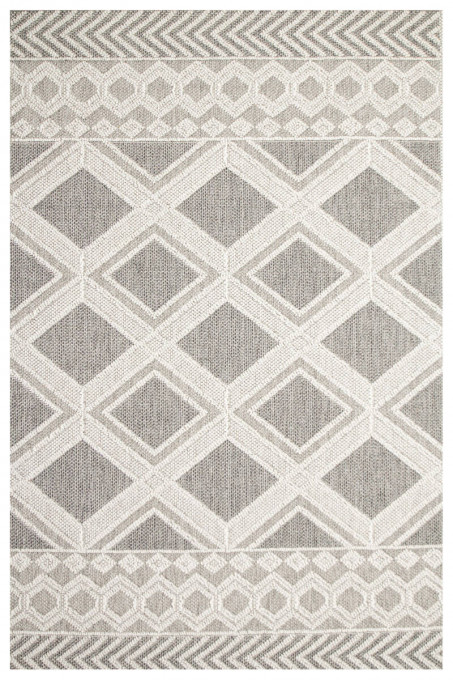 Šňůrkový koberec Panorama 8321 Romby - šedý