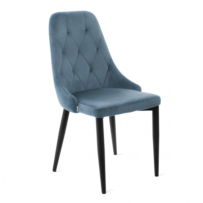 Jídelní židle LOUIS QUILTER sametová modrá 849003