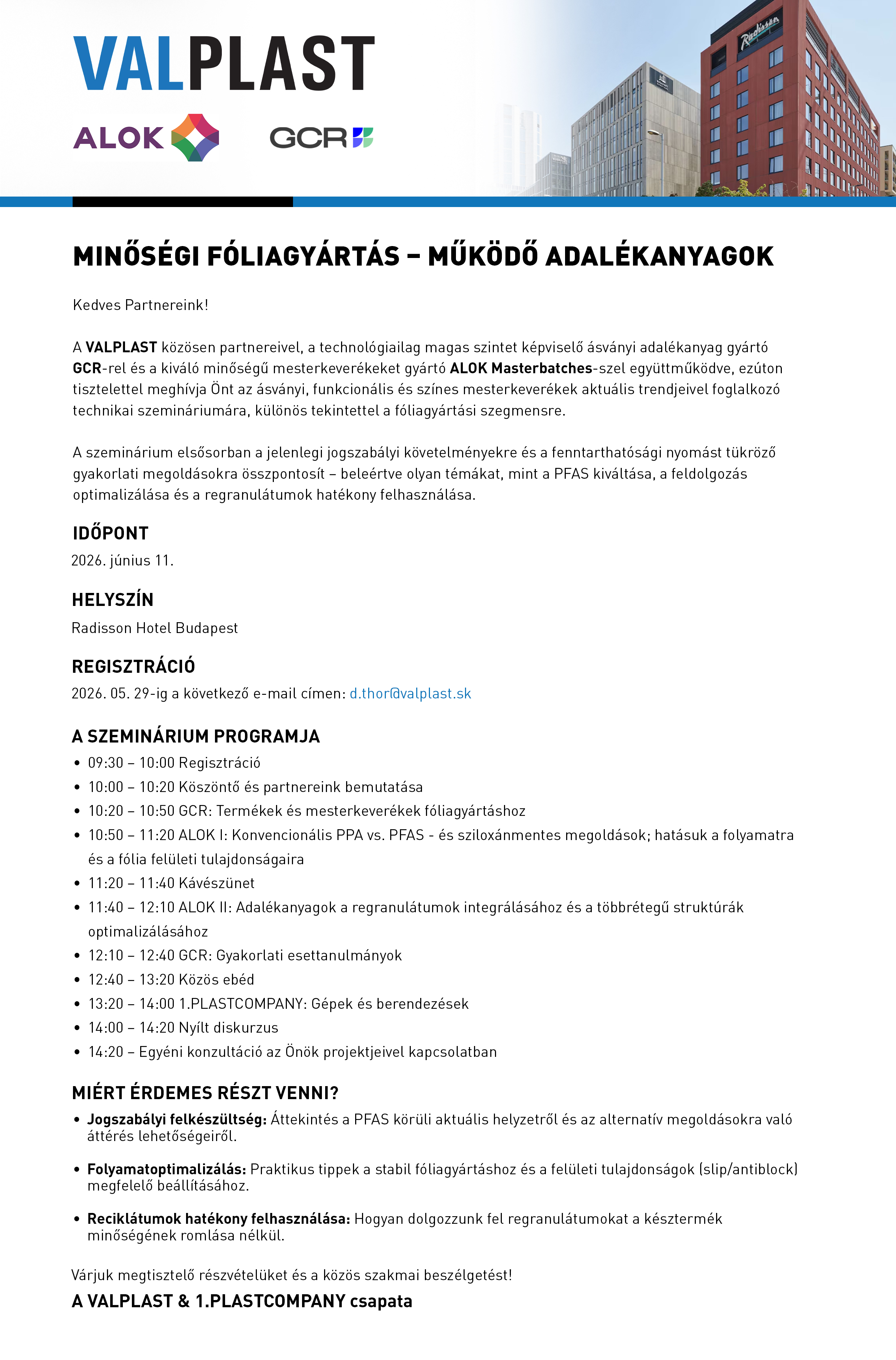 MINŐSÉGI FÓLIAGYÁRTÁS – MŰKÖDŐ ADALÉKANYAGOK