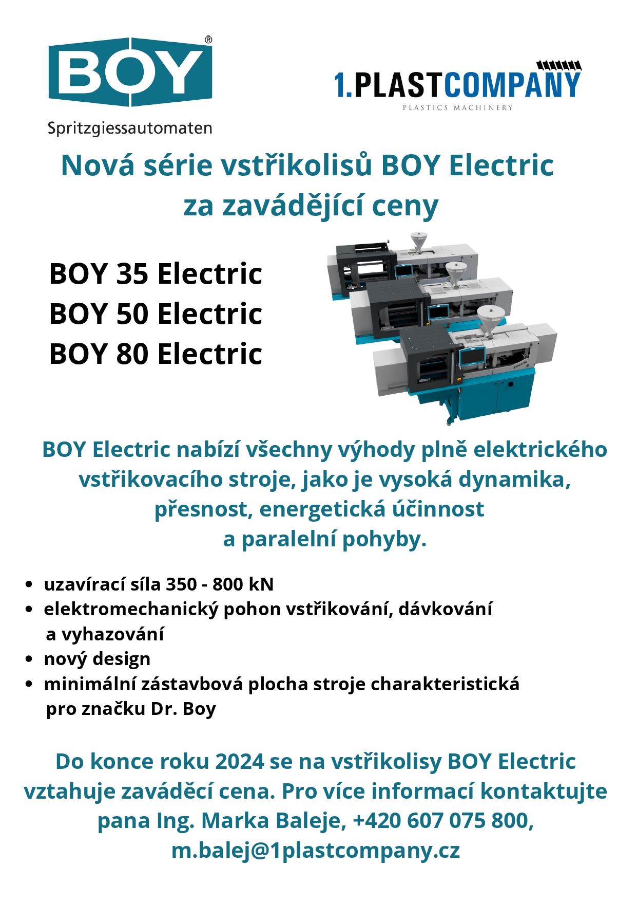 Dr. Boy - Nová série vstřikolisů BOY Electric za zavádějící ceny