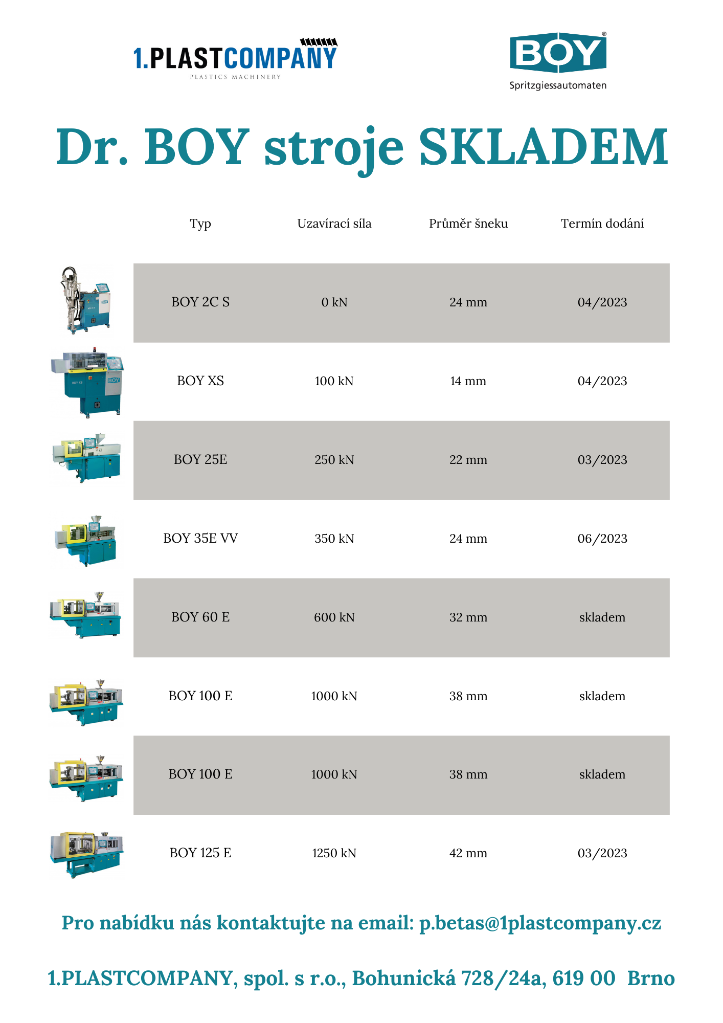 Stroje Dr. BOY skladem!