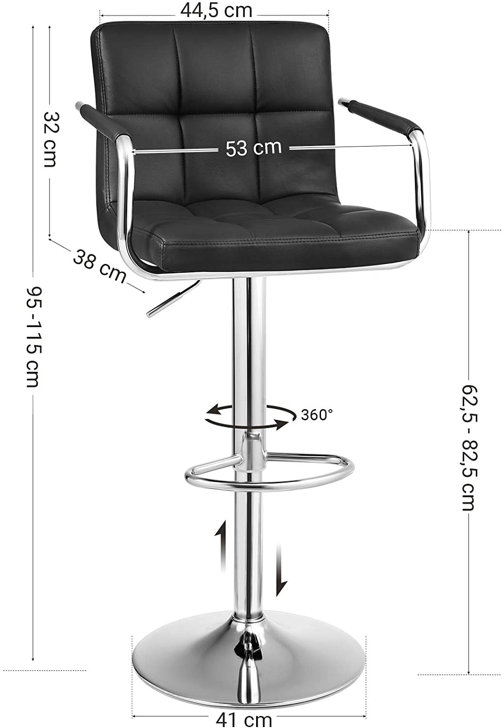Barové židle LJB93B 2ks