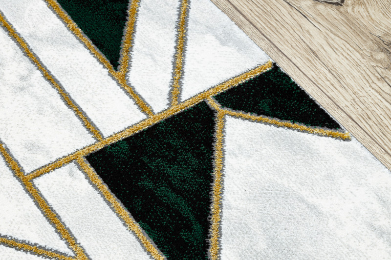 Běhoun EMERALD exkluzivní 1015 glamour, marmur, geometrický zelený/zlatý