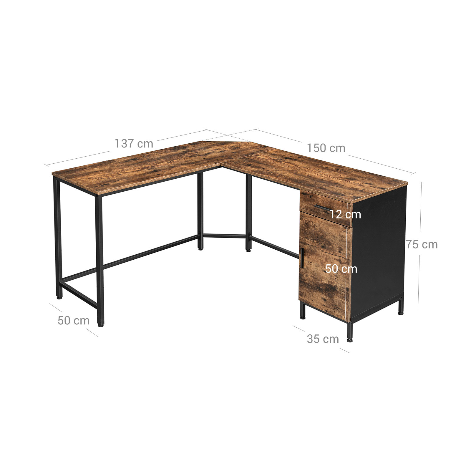 Rohový kancelársky stôl LWD74X