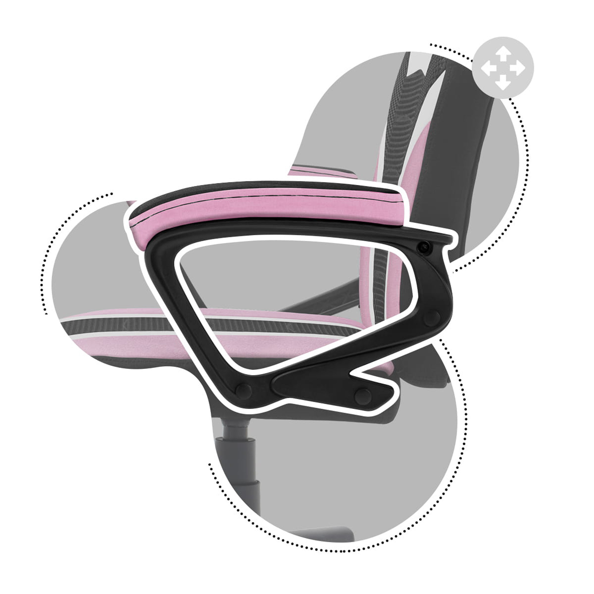 Detská herná stolička Ranger - 1.0 ružová mesh