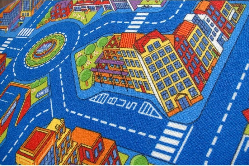 Dětský koberec BIG CITY modrý