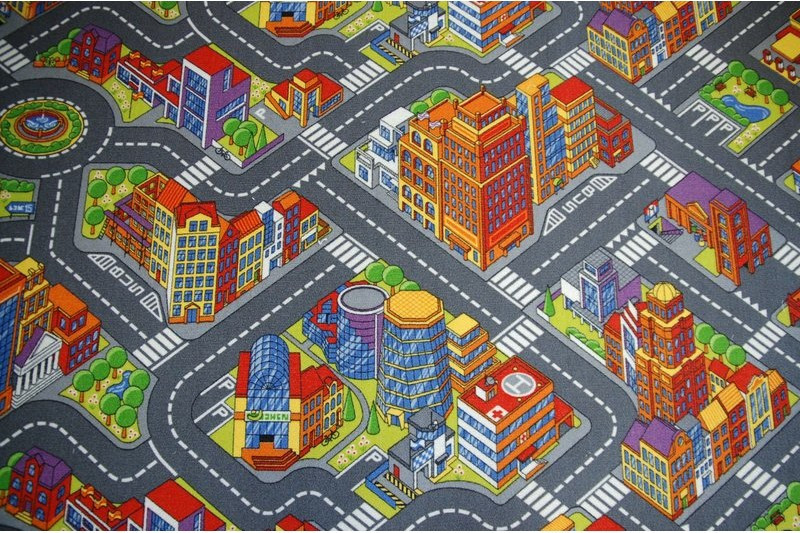 Dětský koberec BIG CITY šedý