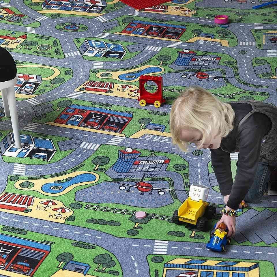 Detský koberec CITY LIFE šedý - Výprodej