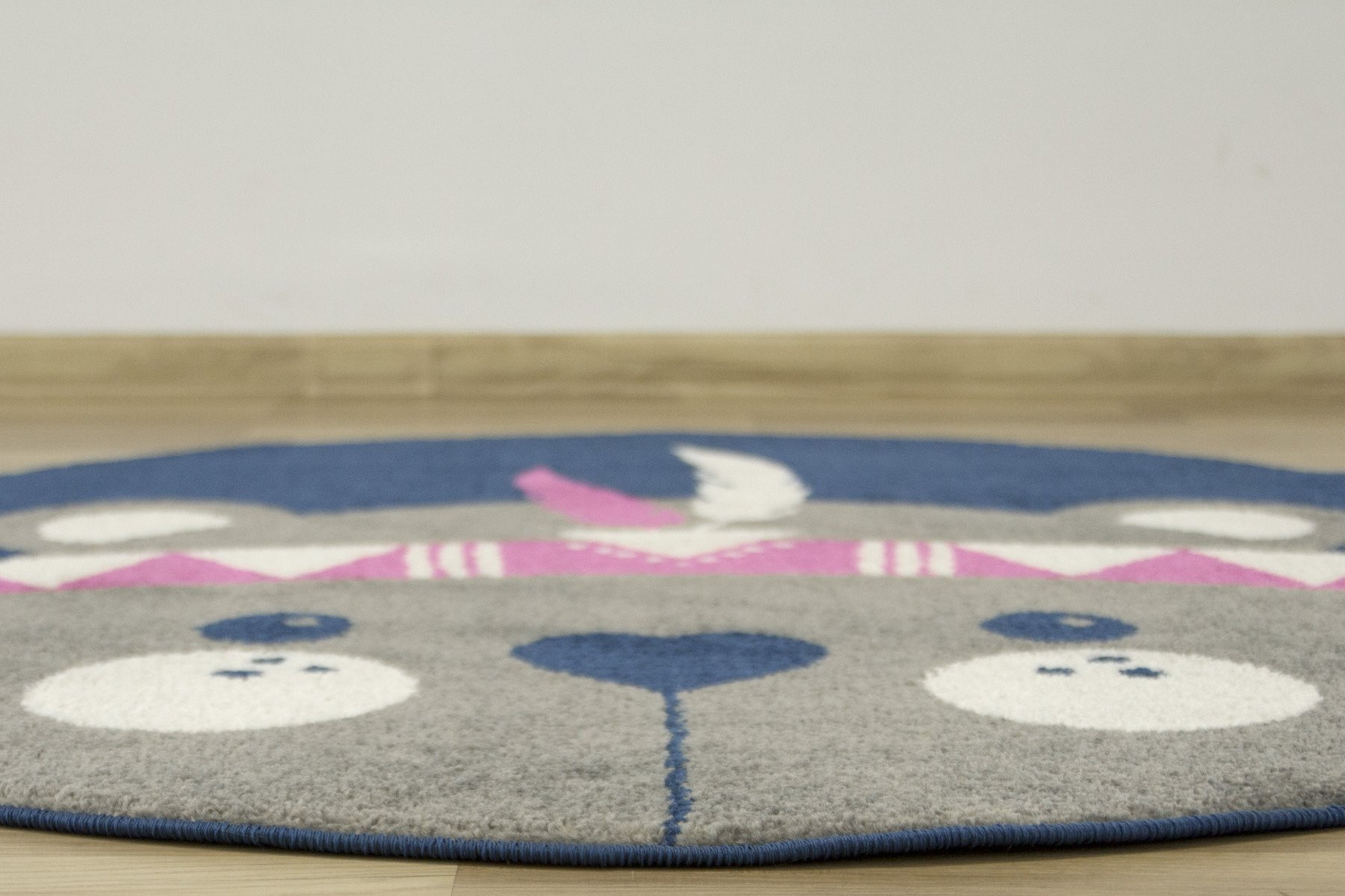 Dětský koberec EMILY KIDS 5857A Medvídek indián, tmavě šedý / granátový / hnědý