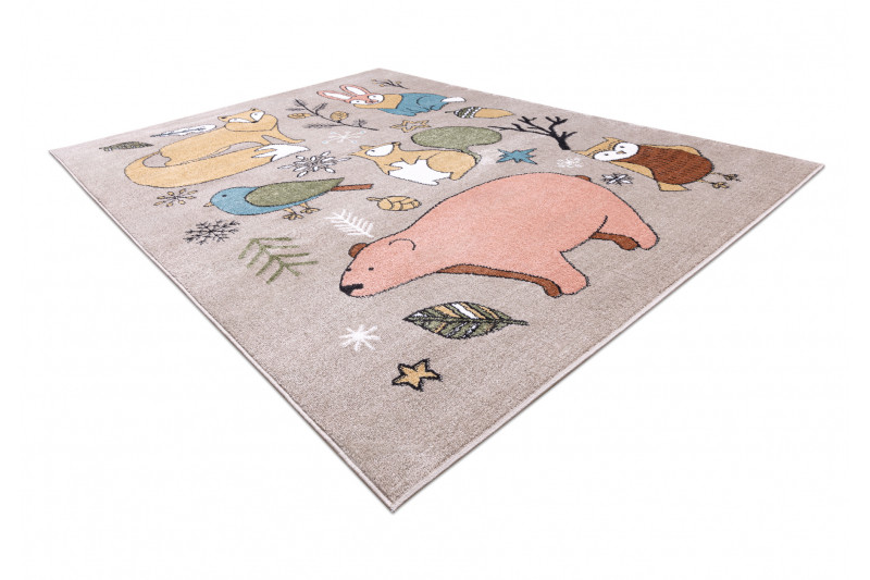 Detský koberec FUN Forester Zvieratká, béžový
