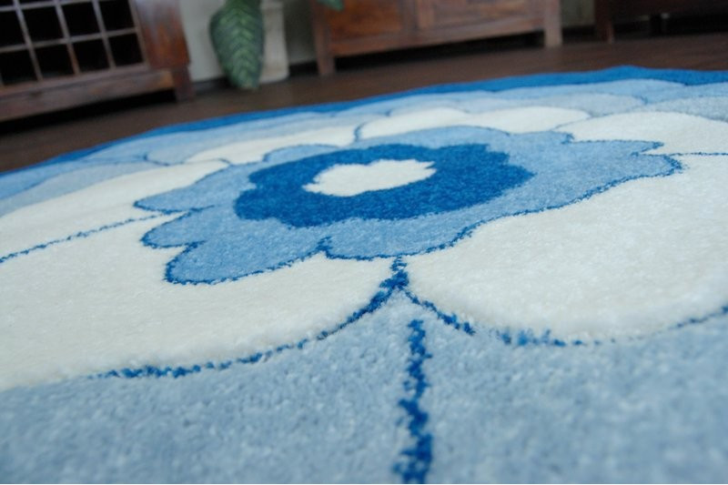 Dětský koberec Happy C273 modrý kvítek