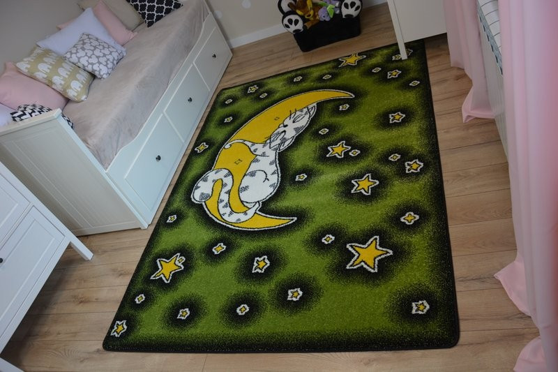 Dětský koberec Kids Cat zelený C414