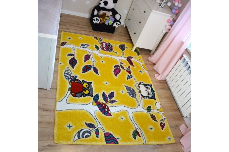 Detský koberec Kids Forest žltý C427