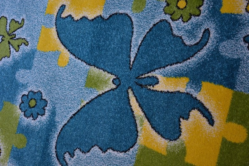Detský koberec Kids Motýle modrý C429