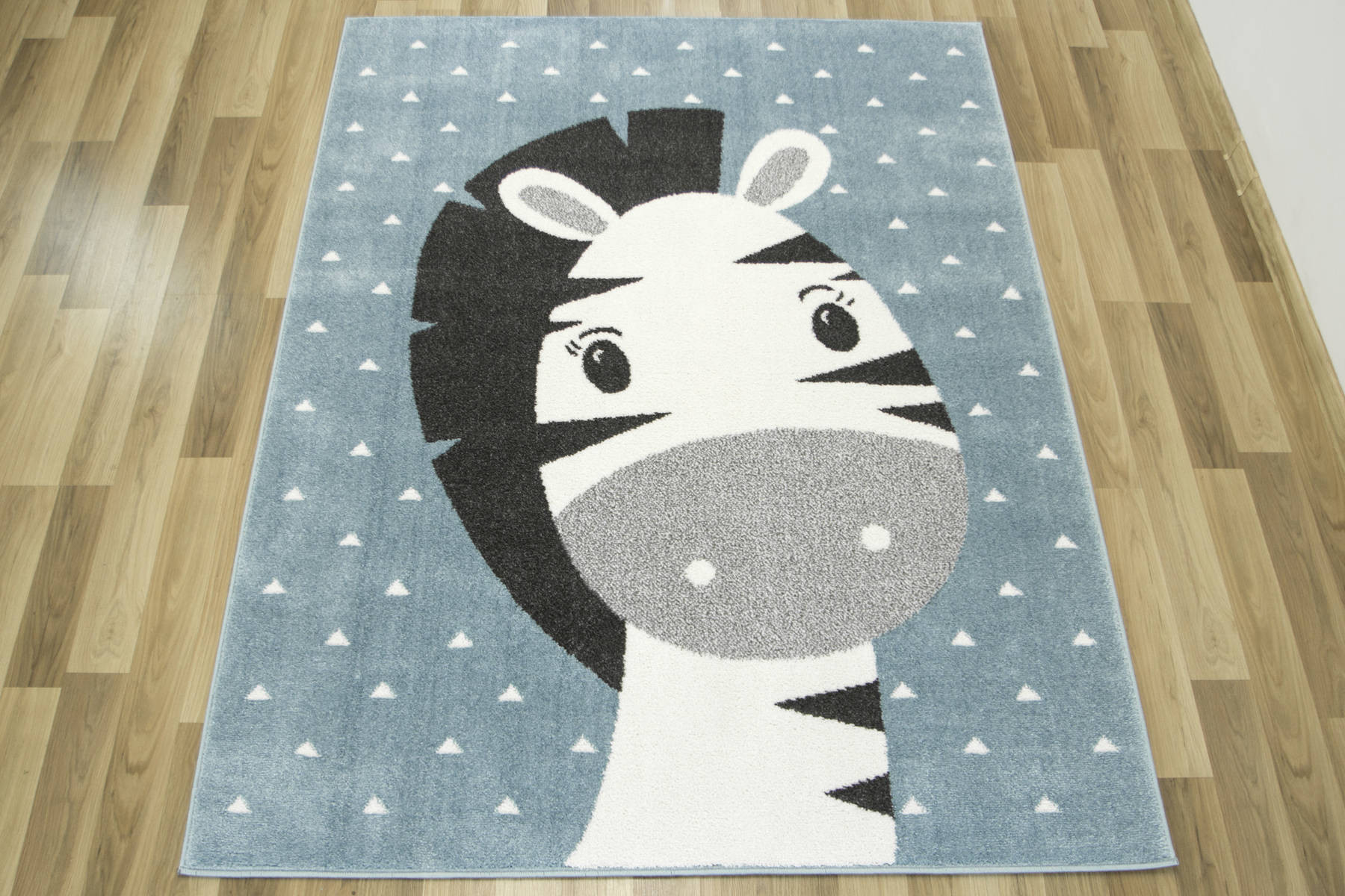 Dětský koberec Lima C885A Zebra modrý / krémový
