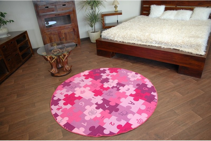 Detský koberec PUZZLE fiolet kruh