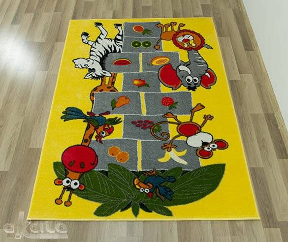 Detský koberec Rainbow 11120/150 - Exotické zvieratká, žltý