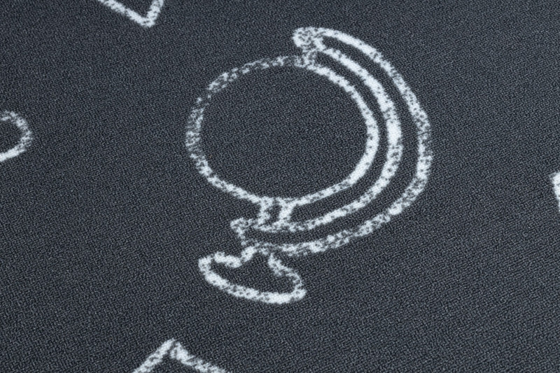 Dětský koberec SCHOOL kruh šedý