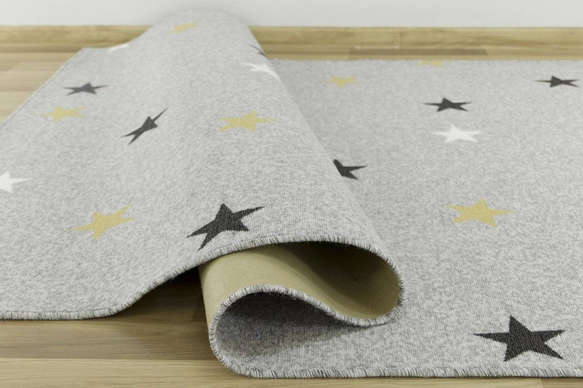 Detský koberec  Stars 09 Mix hviezdičky sivý / viacfarebný
