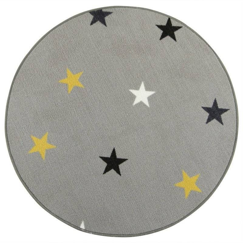 Detský koberec Stars 19, sivý / viacfarebný