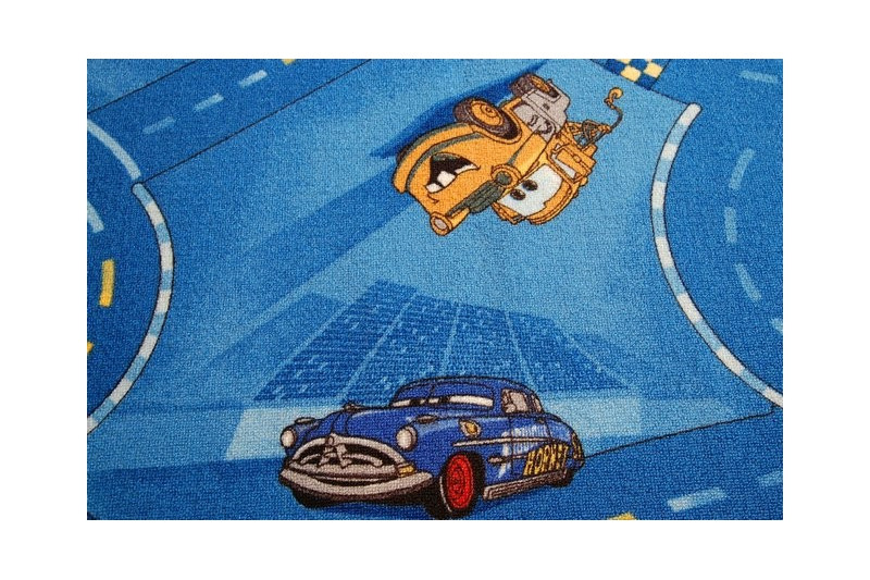 Detský metrážny koberec DISNEY CARS modrý