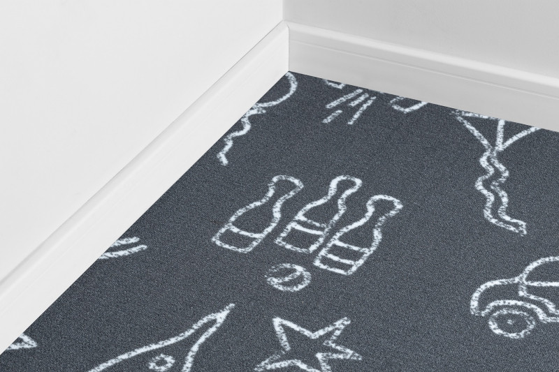 Dětský metrážový koberec TOYS šedý
