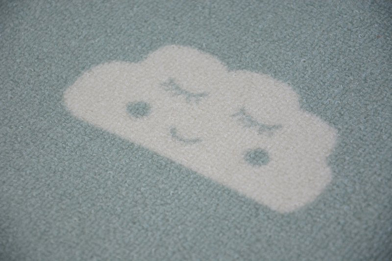 Detský protišmykový koberec CLOUDS zelený