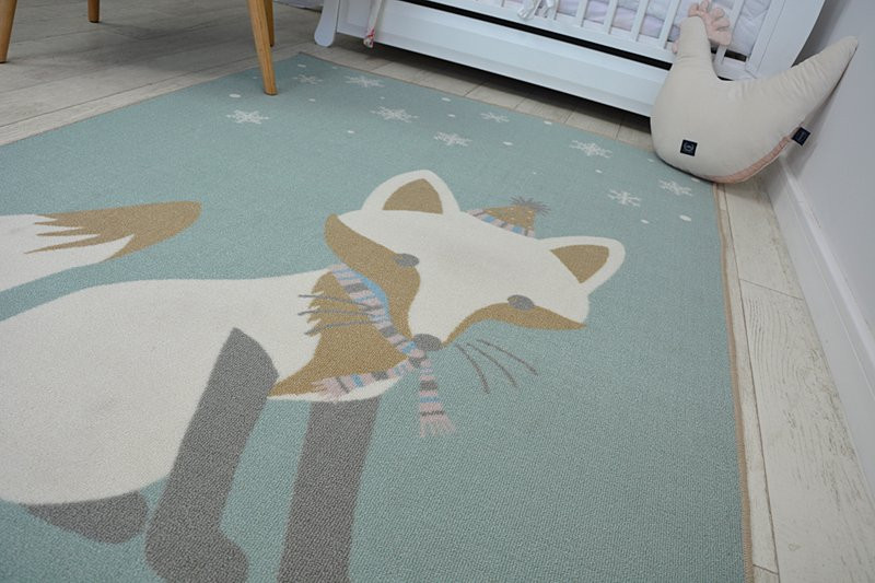 Dětský protiskluzový koberec LOKO Líška zelený