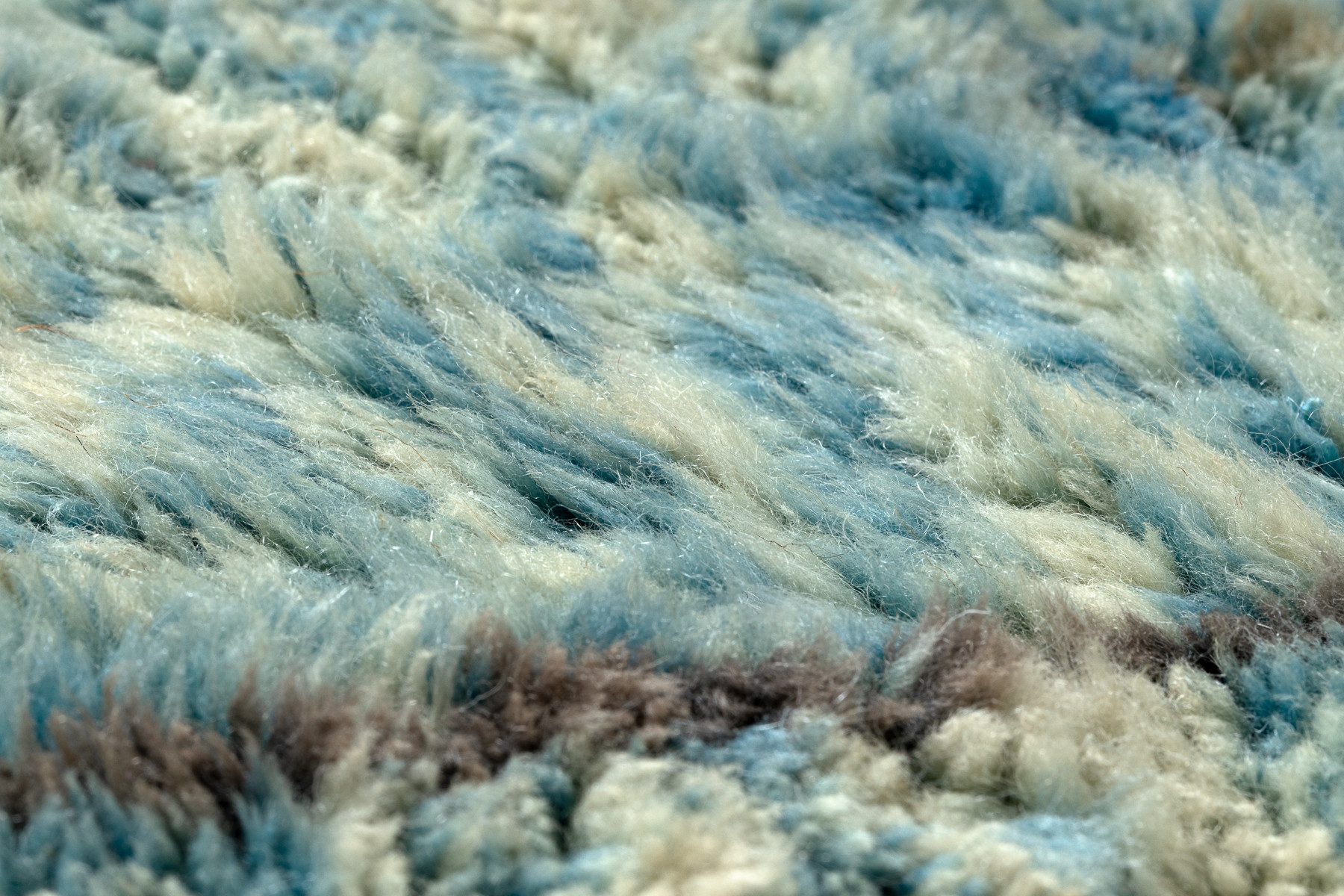Ručně tkaný vlněný koberec BERBER MR4270 Beni Mrirt berber abstraktní, béžový / modrý