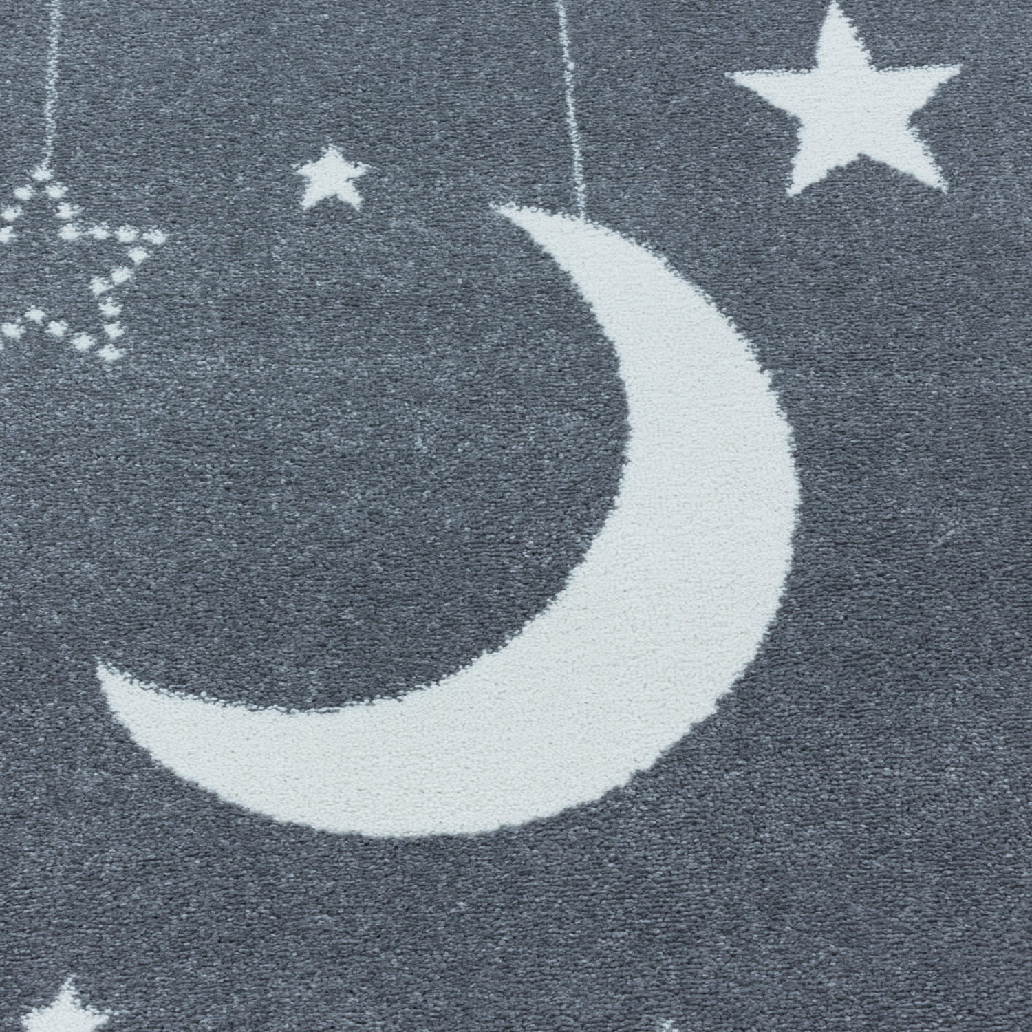 Detský koberec Funny mesiac nad oblakmi ružový / sivý, kruh 