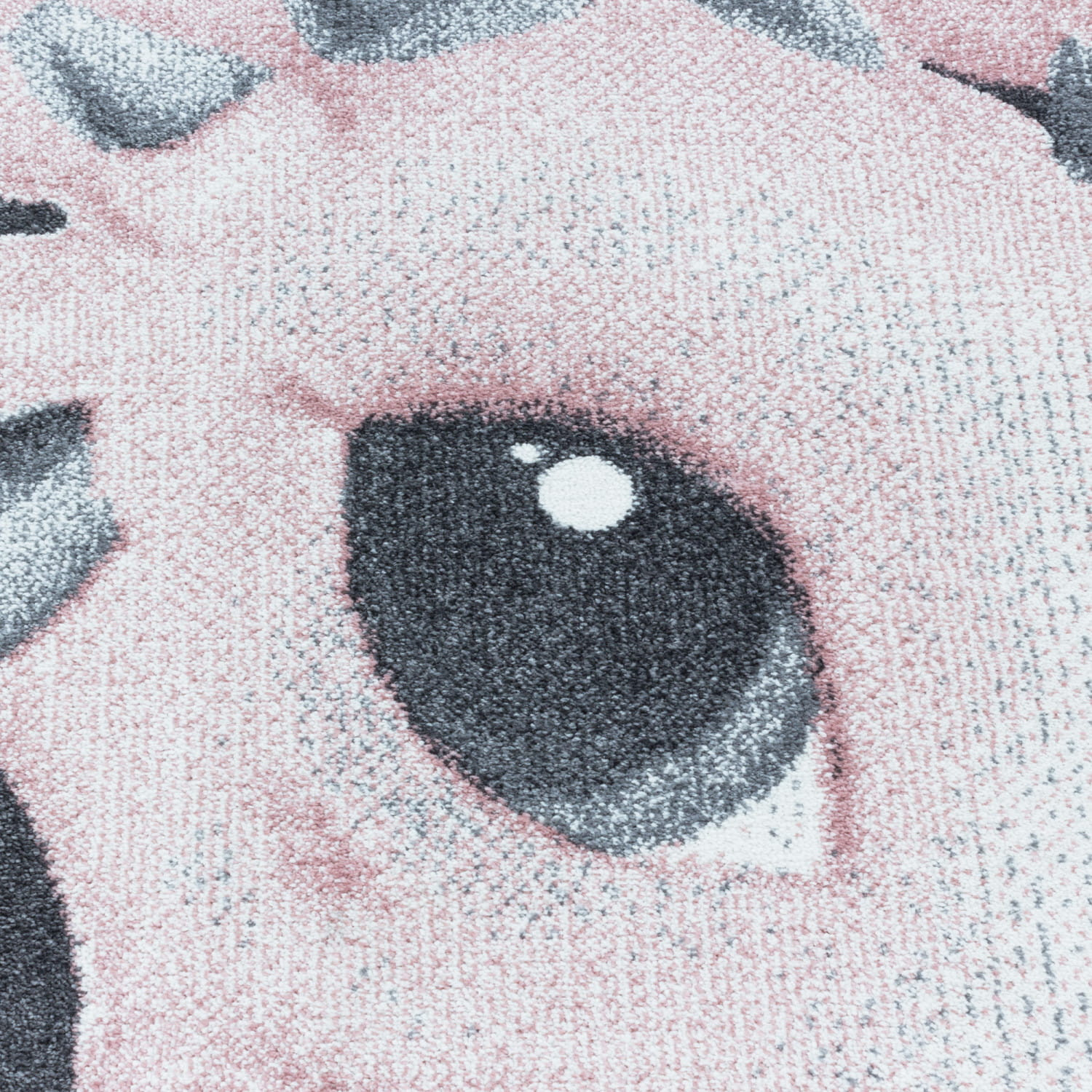 Detský koberec Funny drak, ružový / sivý kruh