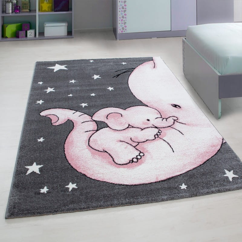 Dětský koberec Kids Spící slůně růžový