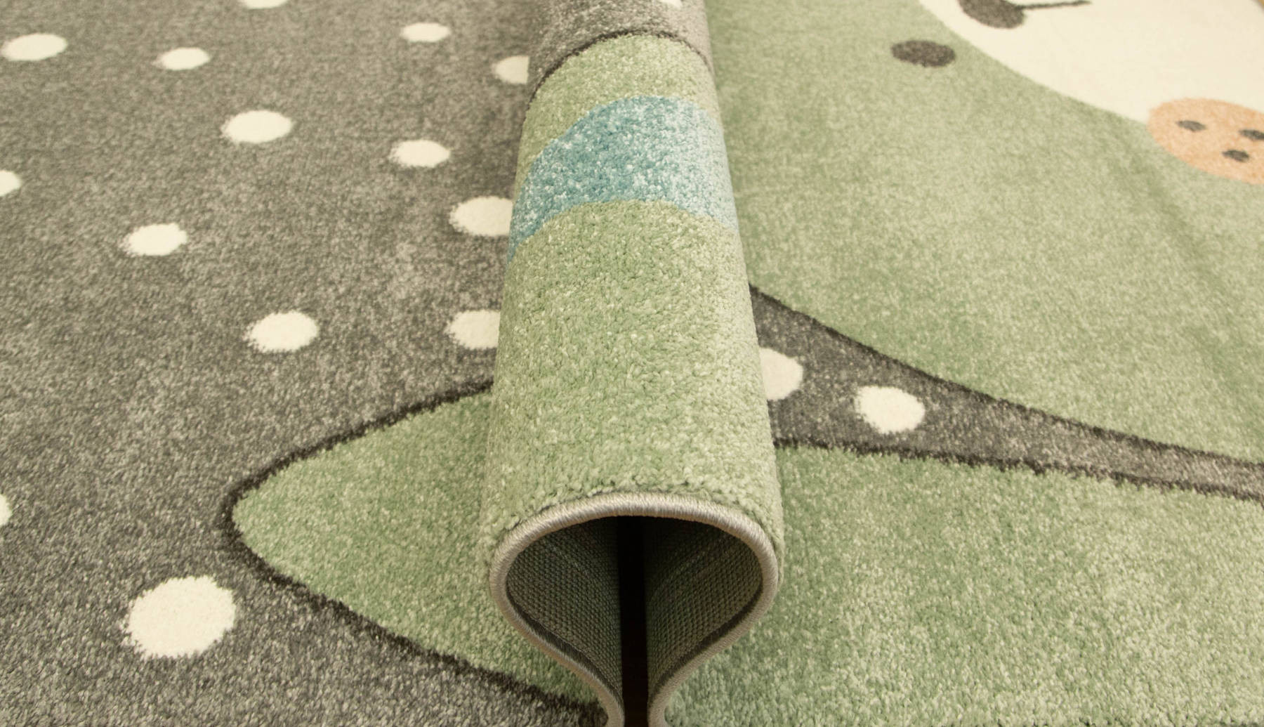 Dětský koberec Lima 1316C šedý / olivový
