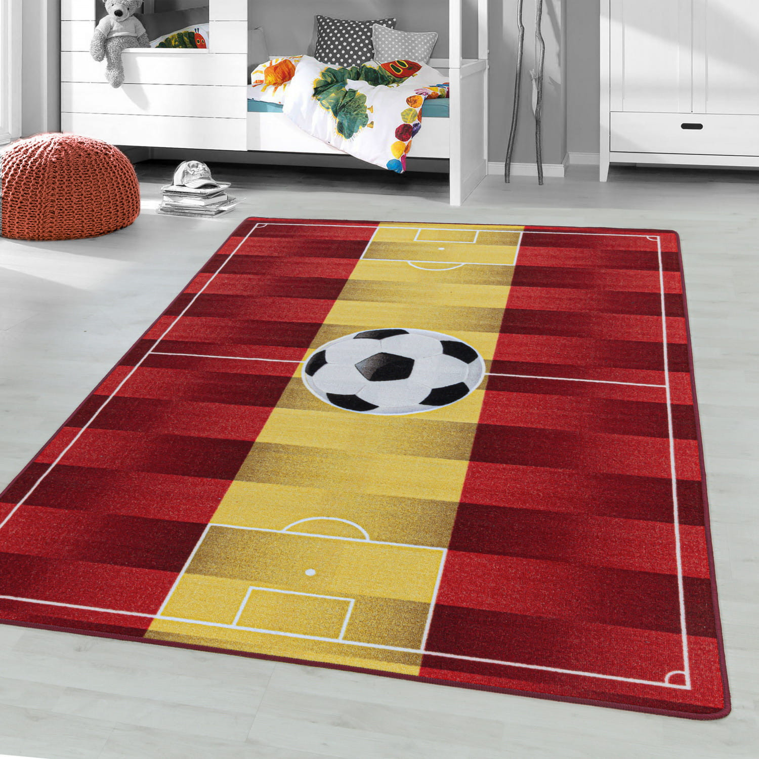 Detský protišmykový koberec Play ihrisko červeno žltý