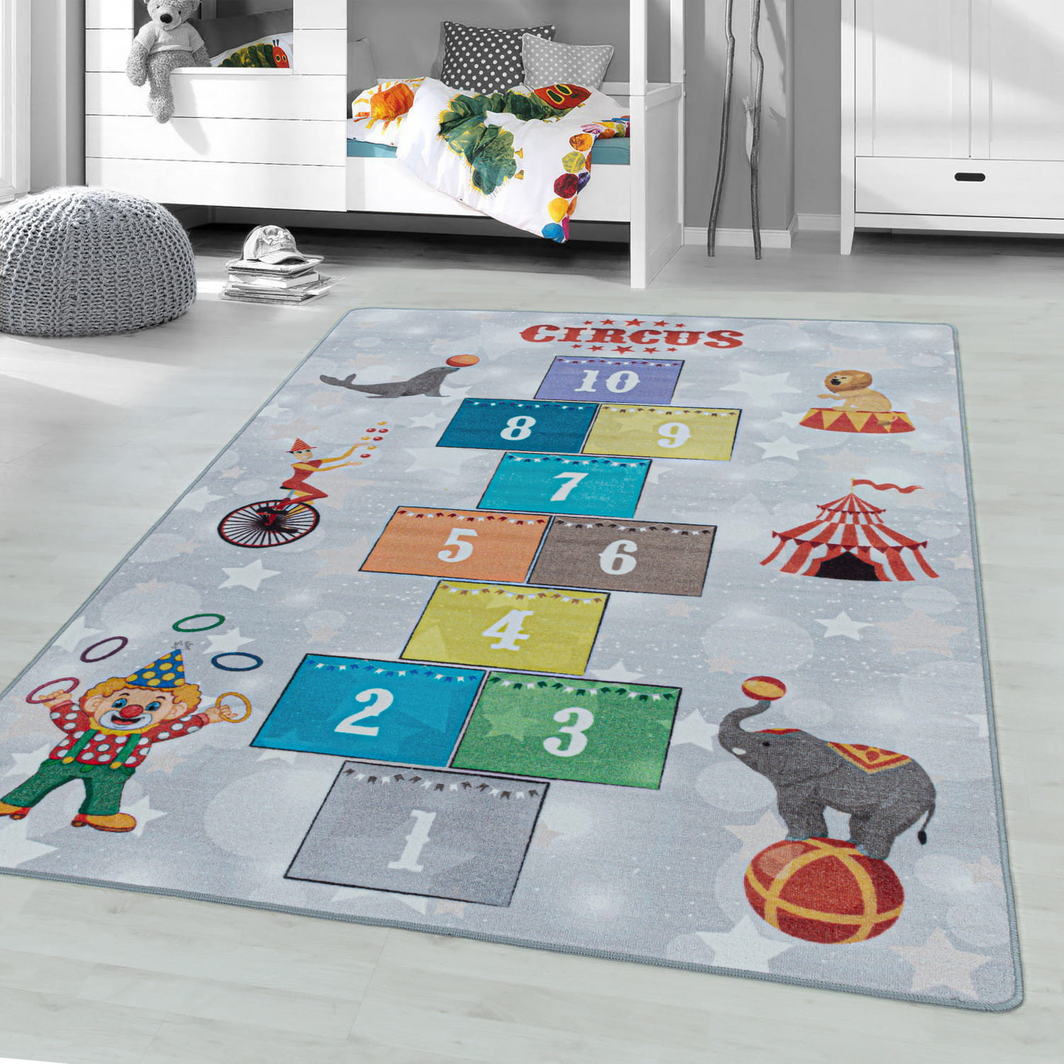 Detský protišmykový koberec Play cirkusové triedy
