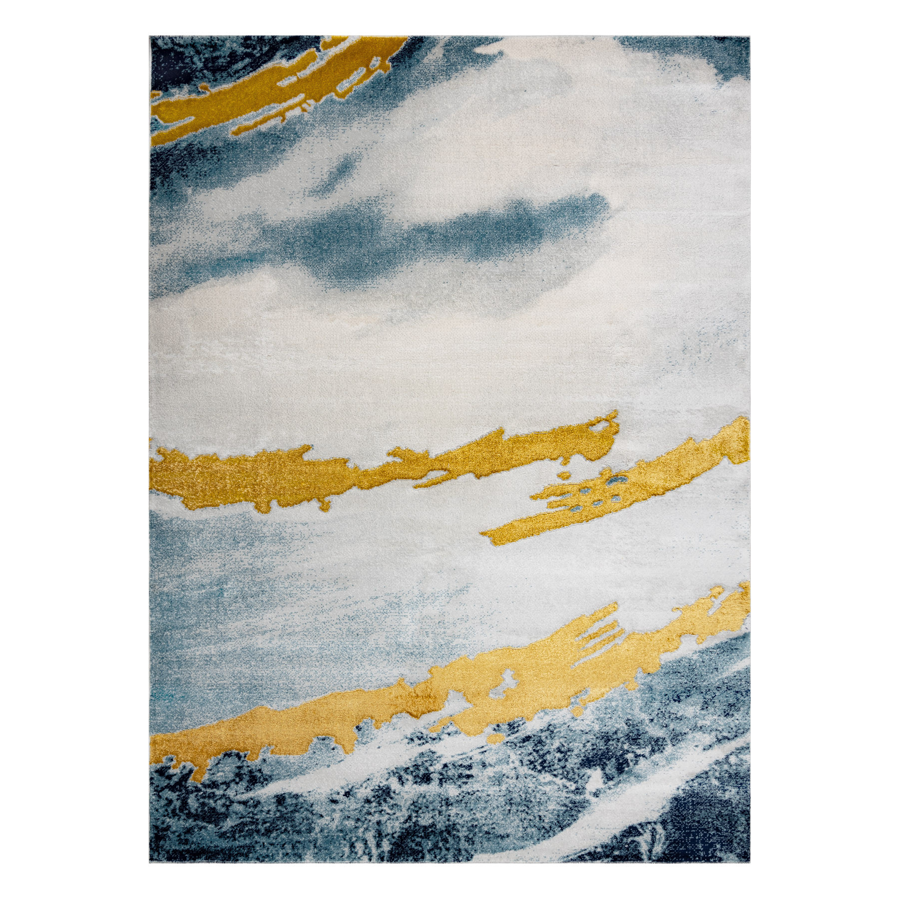 Koberec EMERALD exkluzivní 1023 glamour, styl abstrakce modrý / zlatý