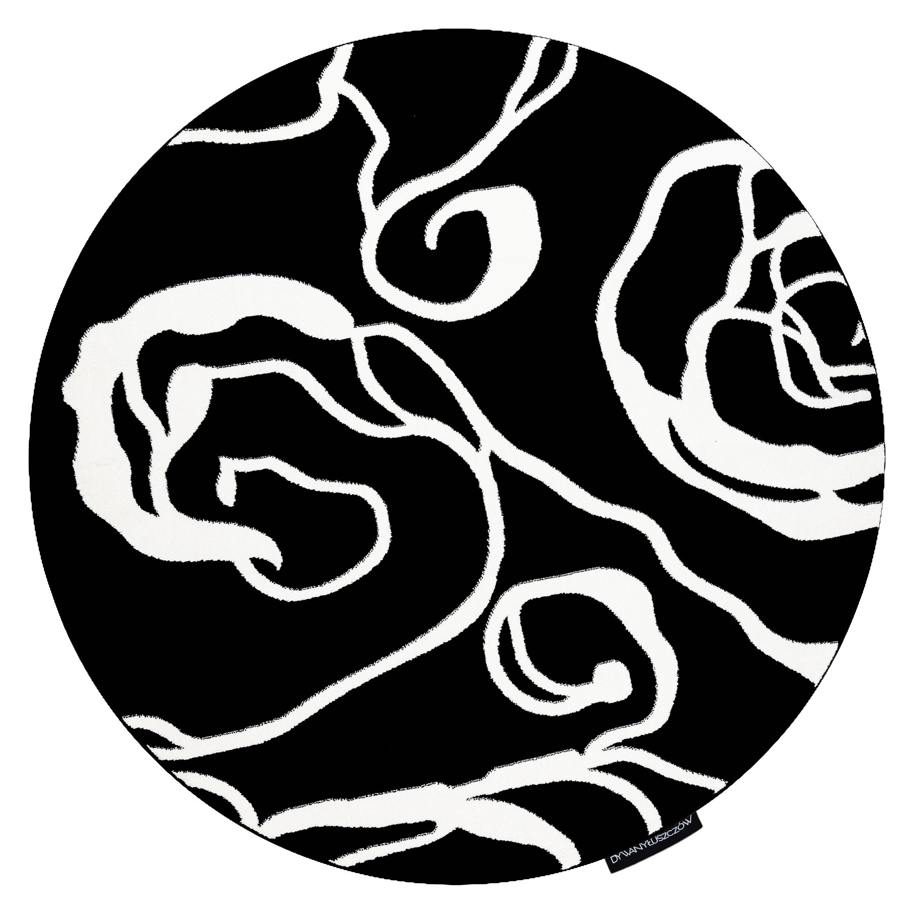 Koberec kruh HAMPTON Růže květiny černý